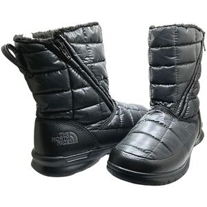 THE NORTH FACE Winter Boots Quilted Faux Fur Black Size 6